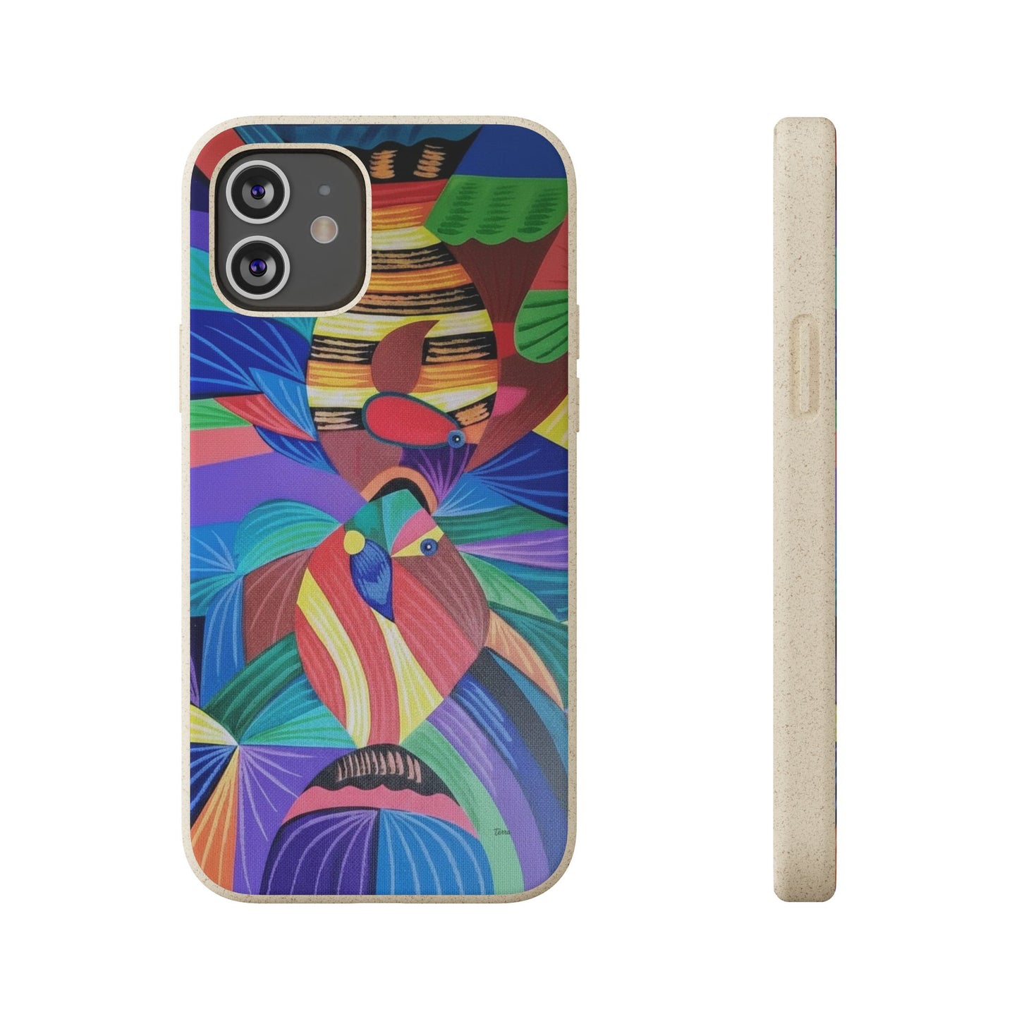 Neon Reef Kissed Abstract Tropical fish Canvas Phone case
