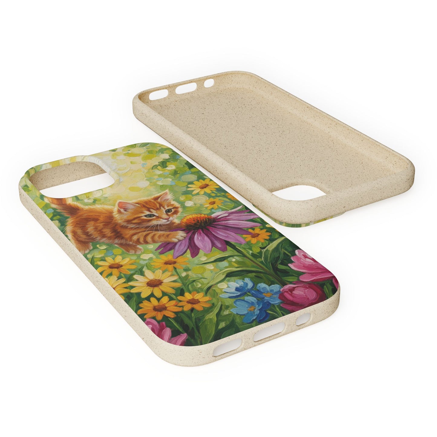 Kitten in a Sunlit Garden Biodegradable Phone Case