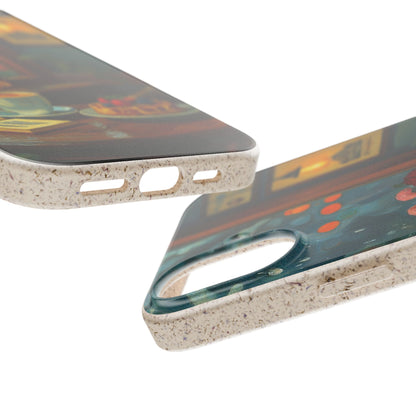 Cozy Moments: Rainy Day Café Biodegradable Cases