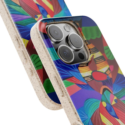 Neon Reef Kissed Abstract Tropical fish Canvas Phone case