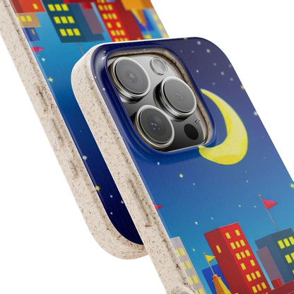 City Dreams Under the Moonlight Biodegradable Phone Case