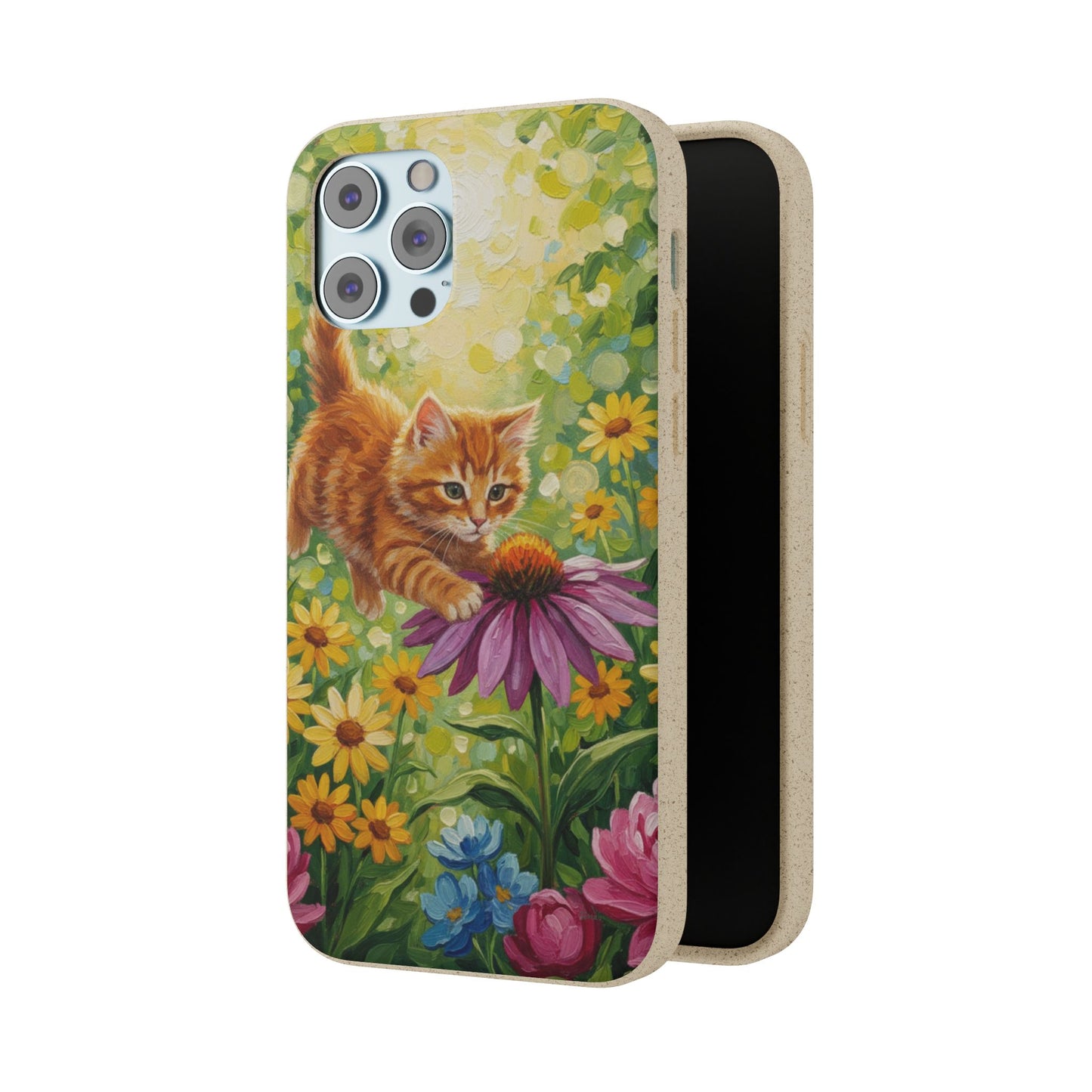 Kitten in a Sunlit Garden Biodegradable Phone Case