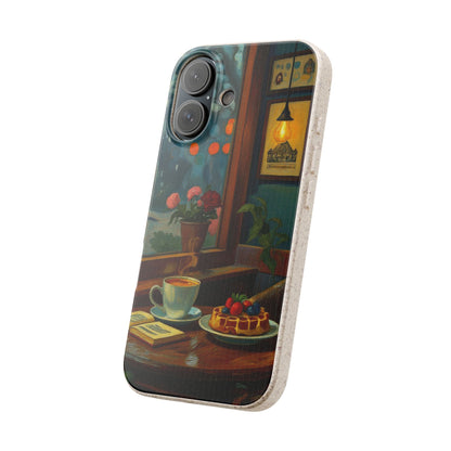 Cozy Moments: Rainy Day Café Biodegradable Cases