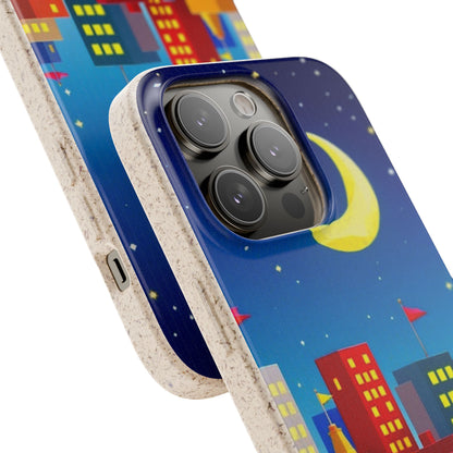 City Dreams Under the Moonlight Biodegradable Phone Case
