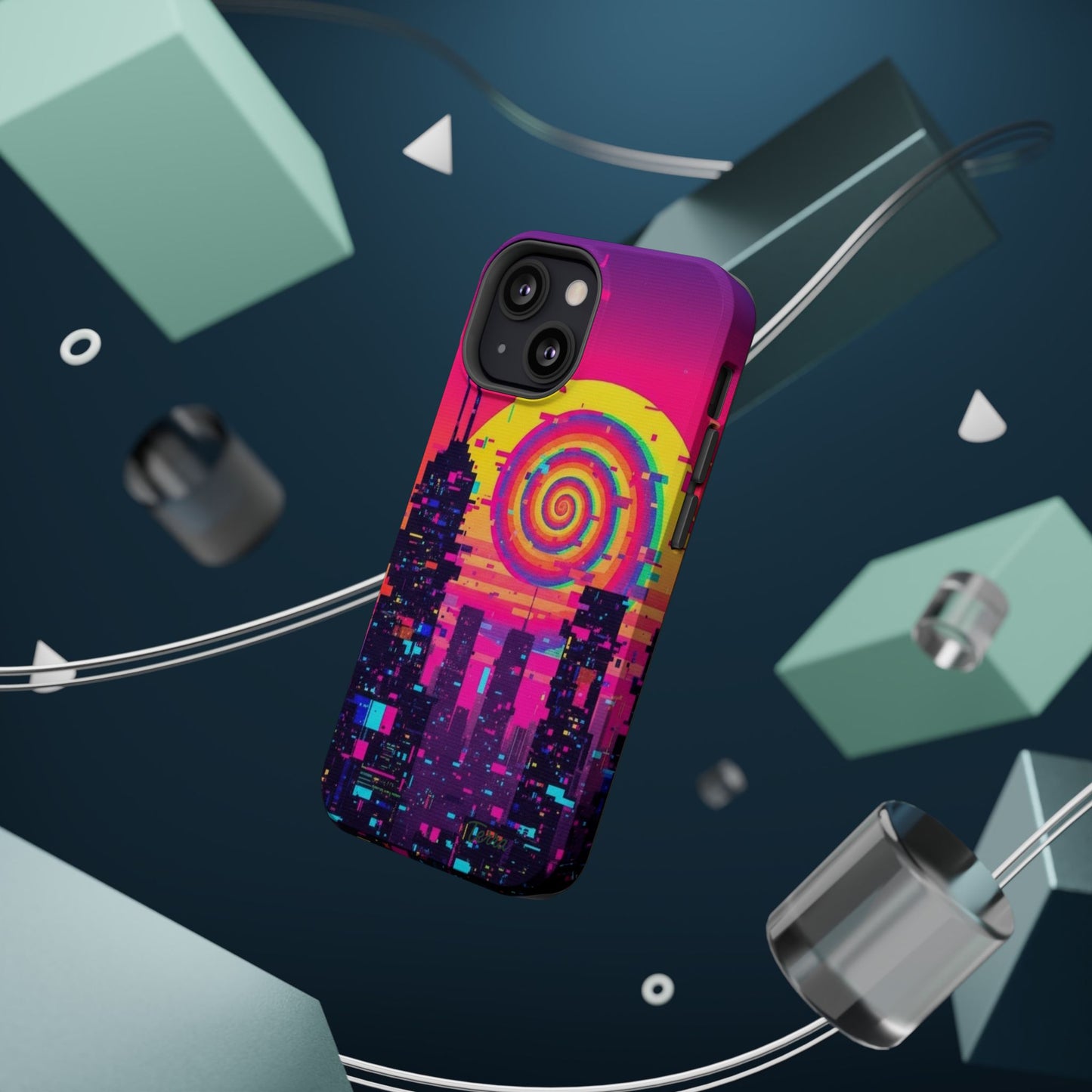 Neon Spiral Skyline Case
