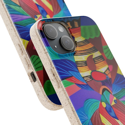 Neon Reef Kissed Abstract Tropical fish Canvas Phone case