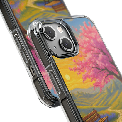 Spring Serenity: Sunset Promenade Magnetic Phone Case
