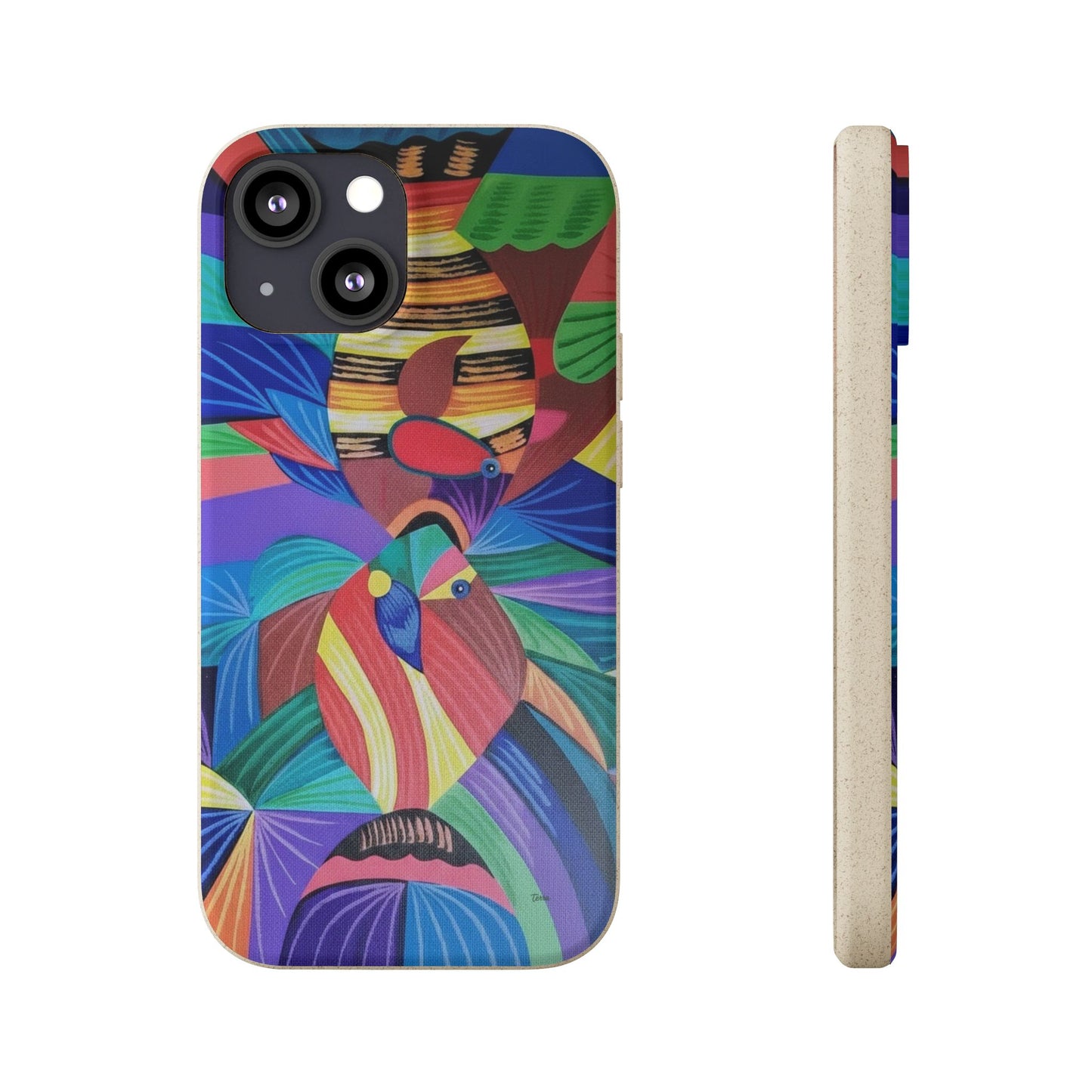 Neon Reef Kissed Abstract Tropical fish Canvas Phone case