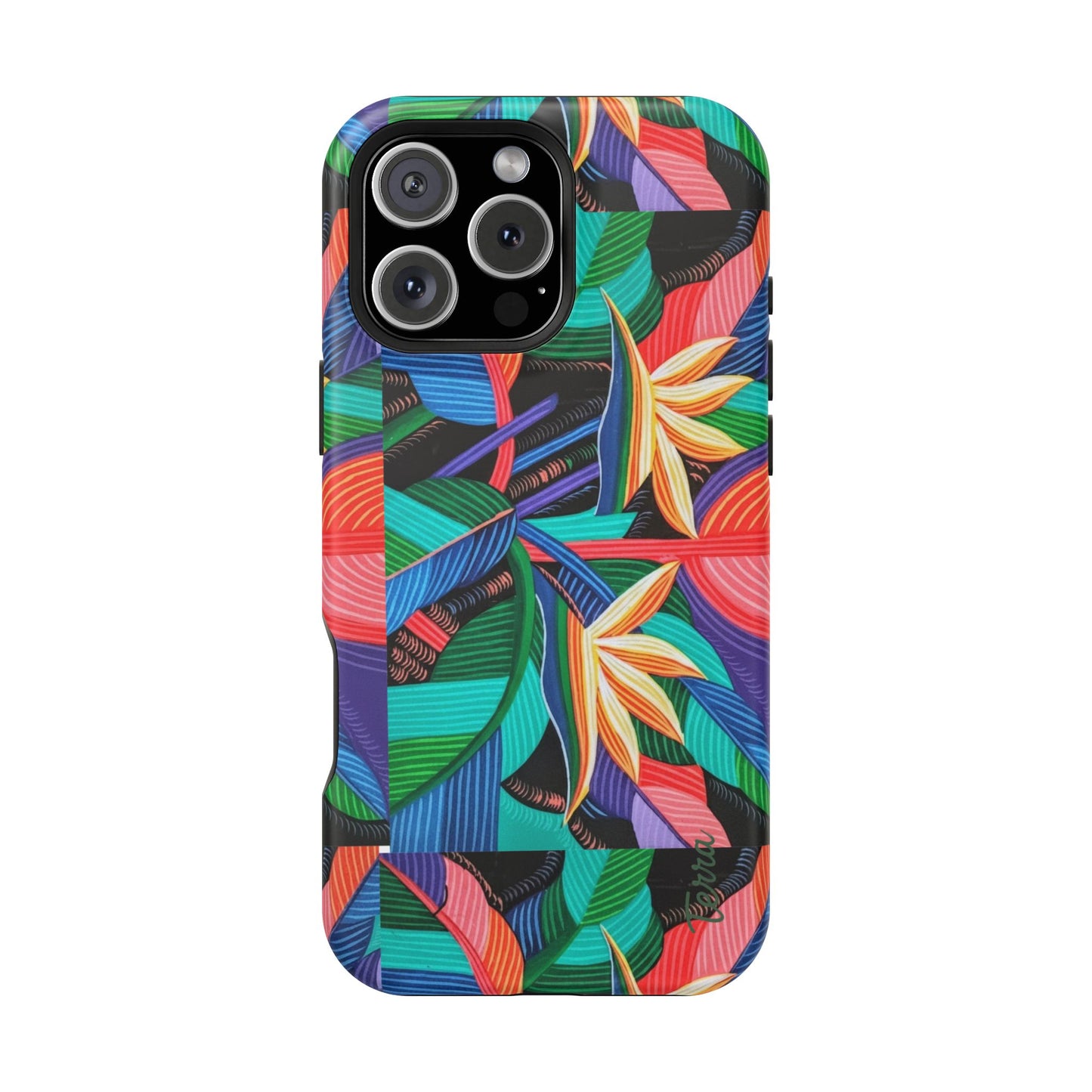Neon Bird-of-Paradise Jungle | Magnetic Impact-Resistant Case, MagSafe Compatible, Dual-Layer Protection