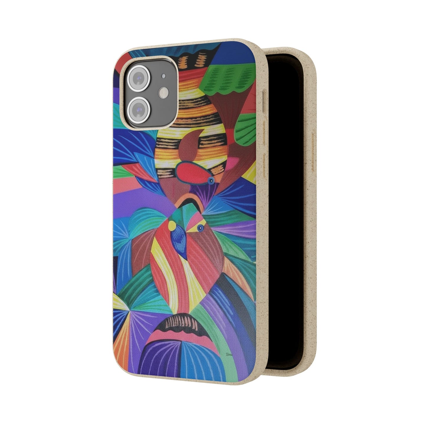 Neon Reef Kissed Abstract Tropical fish Canvas Phone case