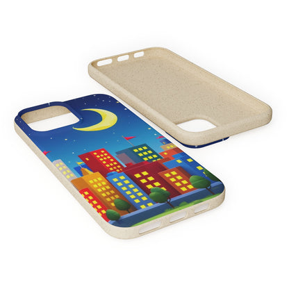 City Dreams Under the Moonlight Biodegradable Phone Case