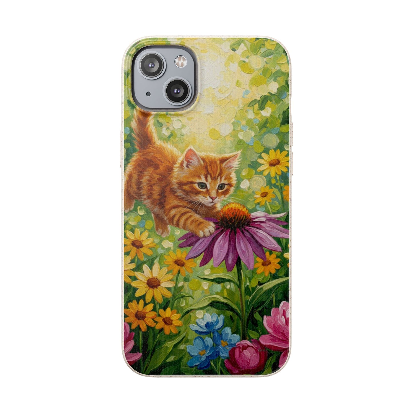 Kitten in a Sunlit Garden Biodegradable Phone Case