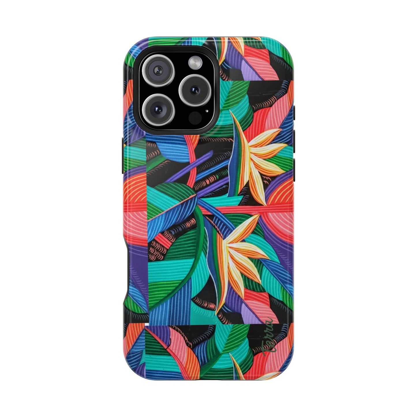 Neon Bird-of-Paradise Jungle | Magnetic Impact-Resistant Case, MagSafe Compatible, Dual-Layer Protection