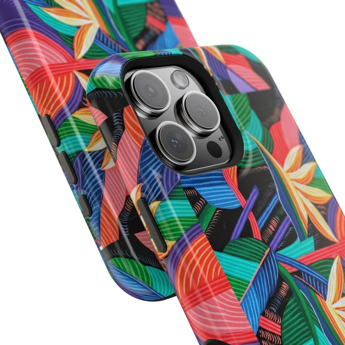 Neon Bird-of-Paradise Jungle | Magnetic Impact-Resistant Case, MagSafe Compatible, Dual-Layer Protection