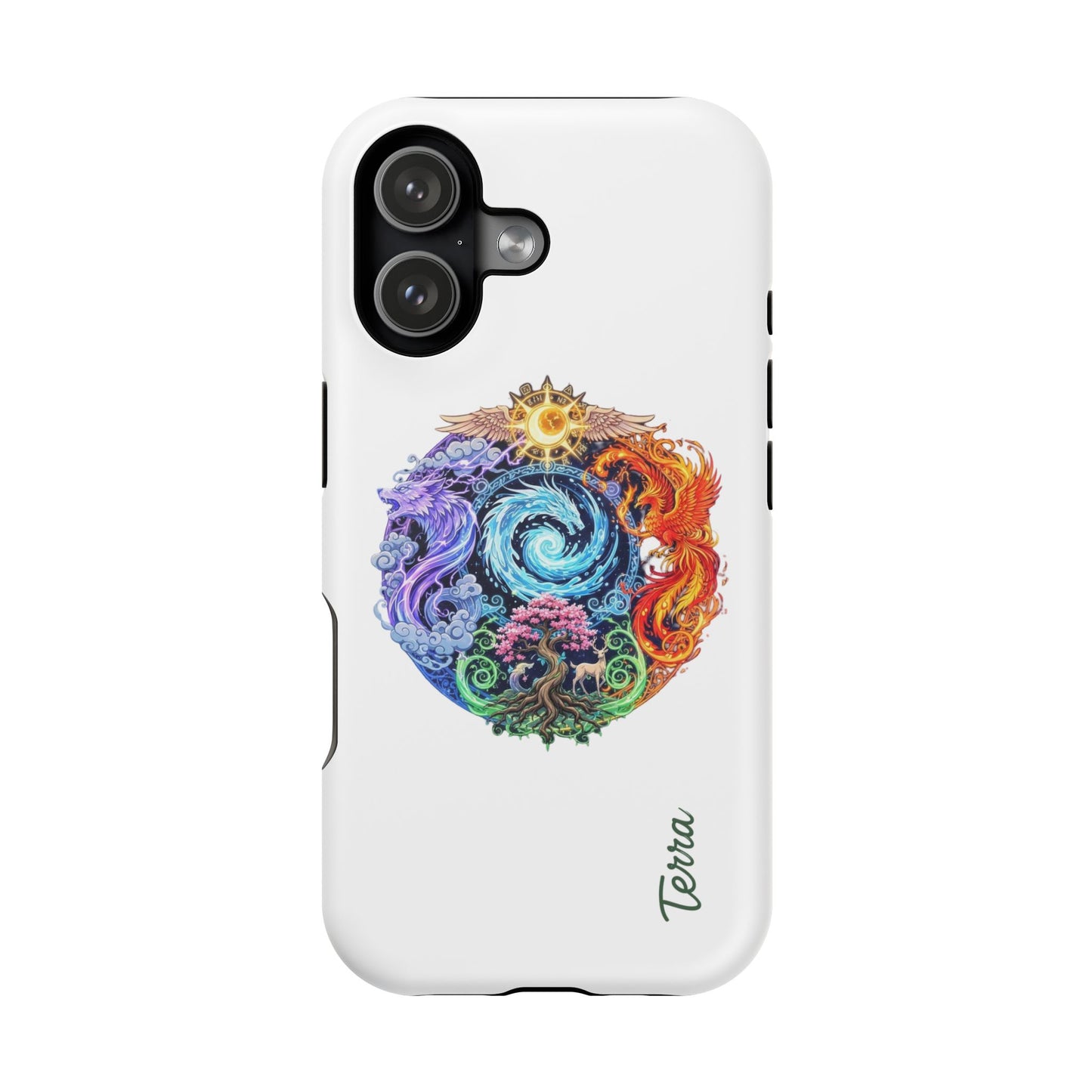 Elemental Mandala MagSafe® iPhone 17 Case - Glossy White, Matte White
