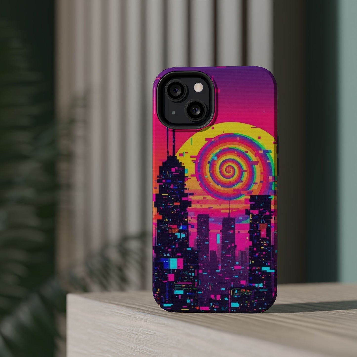 Neon Spiral Skyline Case