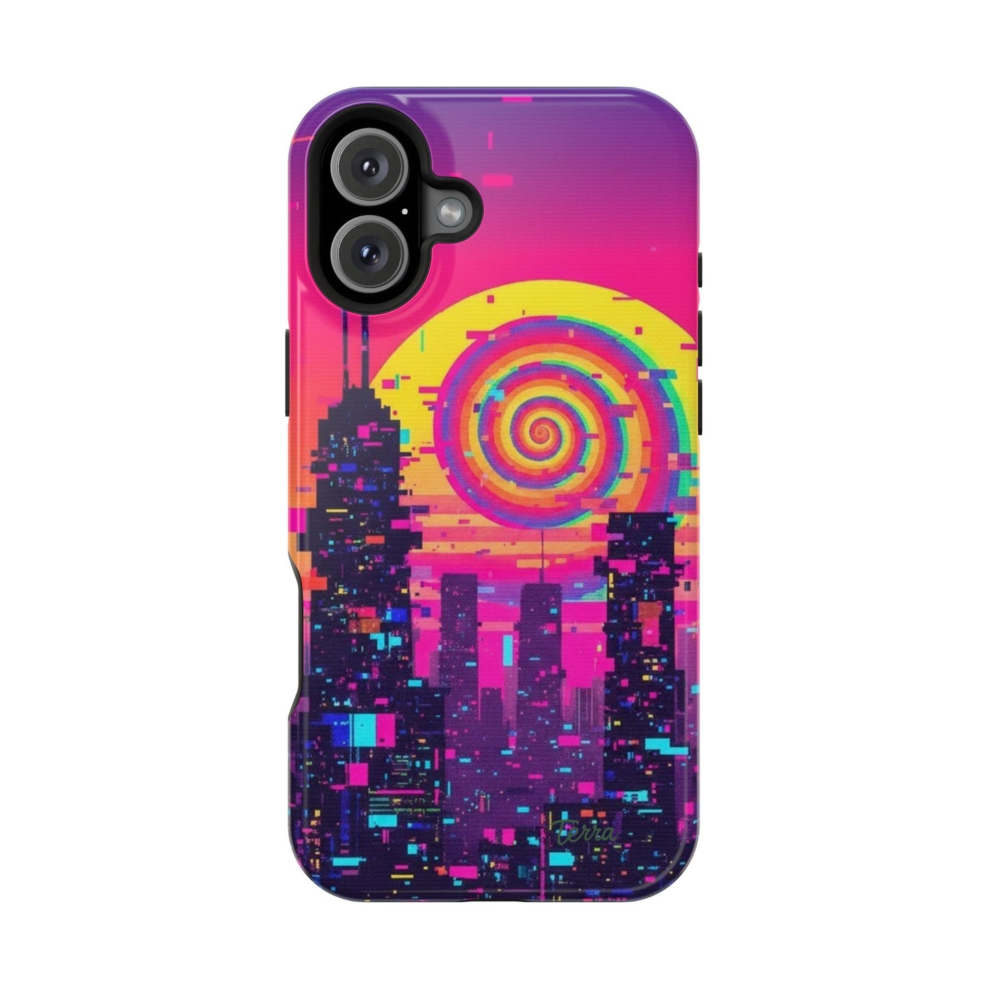 Neon Spiral Skyline Case