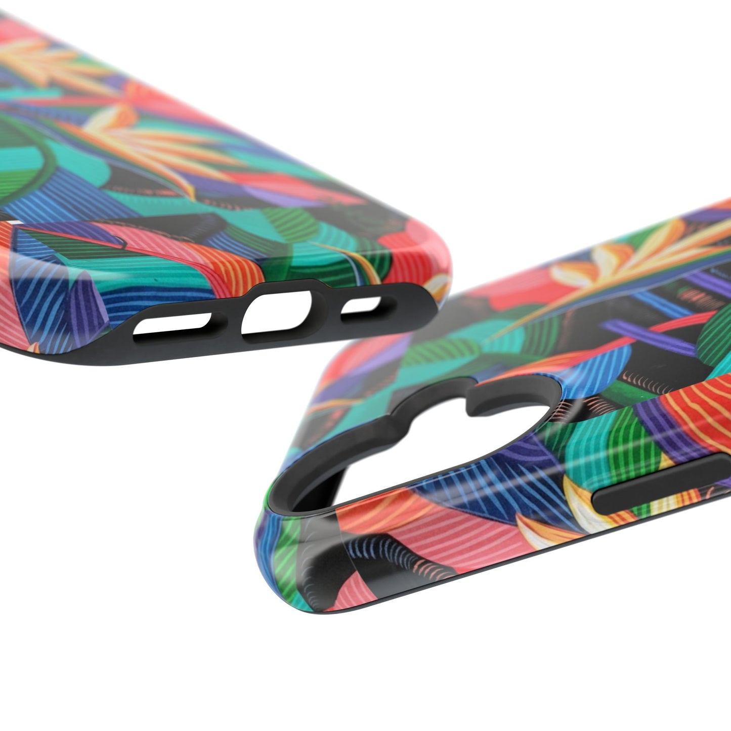 Neon Bird-of-Paradise Jungle | Magnetic Impact-Resistant Case, MagSafe Compatible, Dual-Layer Protection