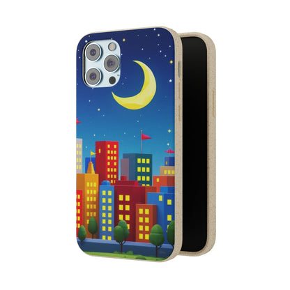 City Dreams Under the Moonlight Biodegradable Phone Case