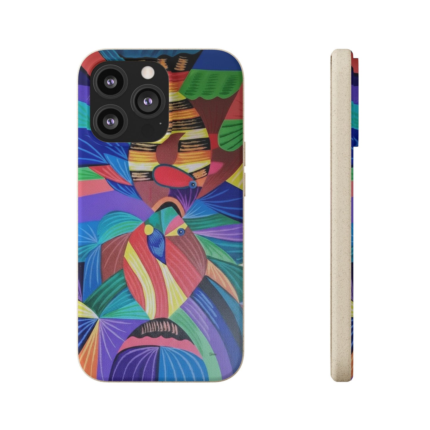 Neon Reef Kissed Abstract Tropical fish Canvas Phone case