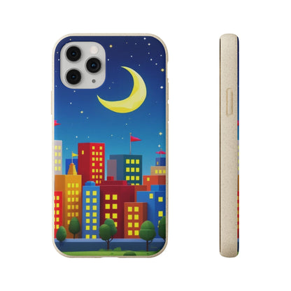 City Dreams Under the Moonlight Biodegradable Phone Case
