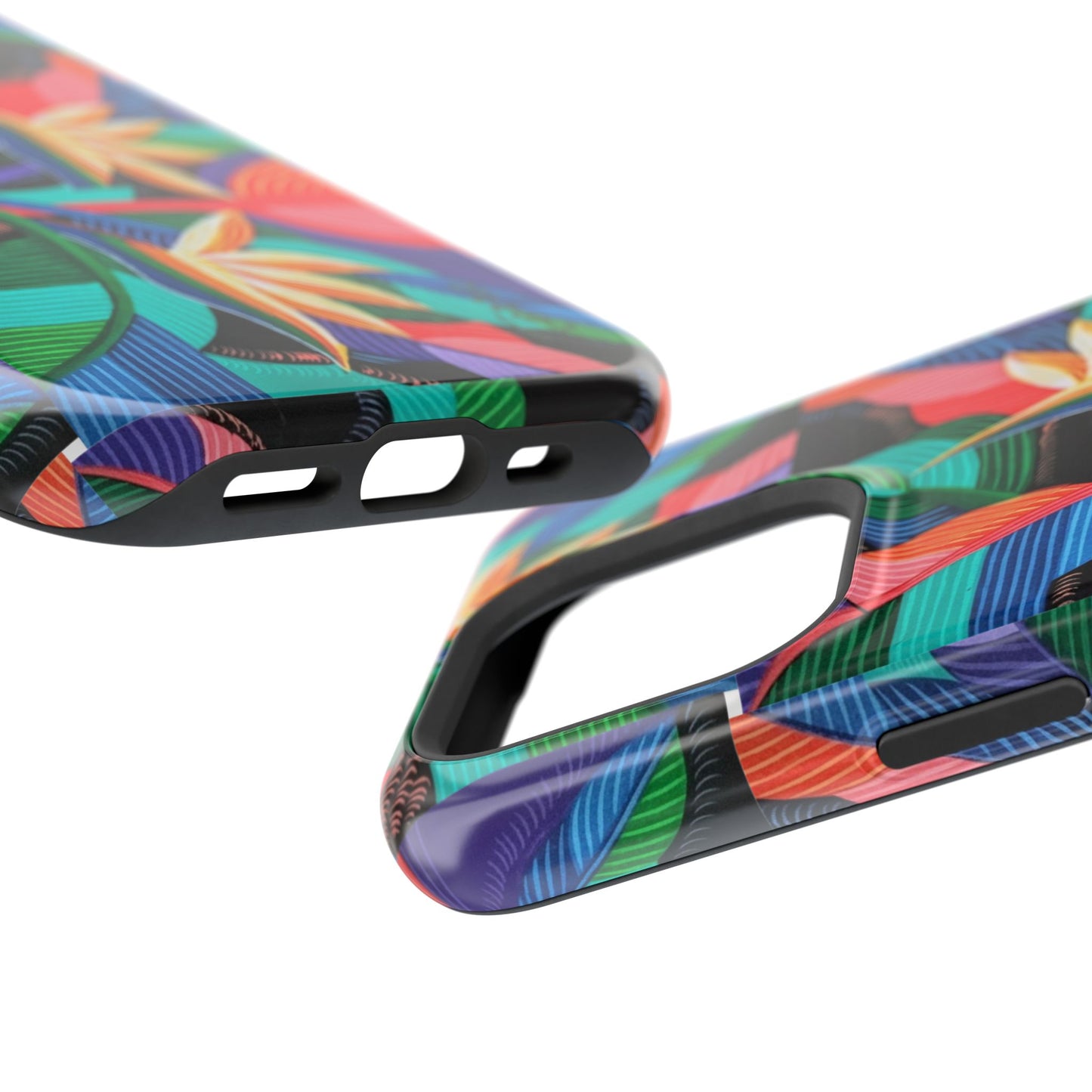 Neon Bird-of-Paradise Jungle | Magnetic Impact-Resistant Case, MagSafe Compatible, Dual-Layer Protection
