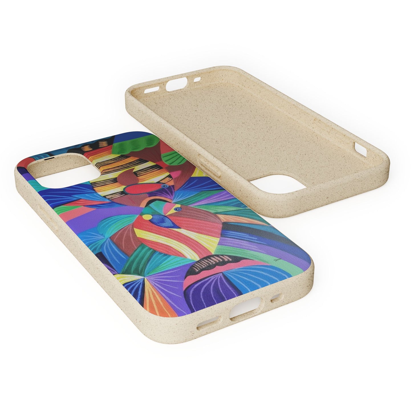 Neon Reef Kissed Abstract Tropical fish Canvas Phone case