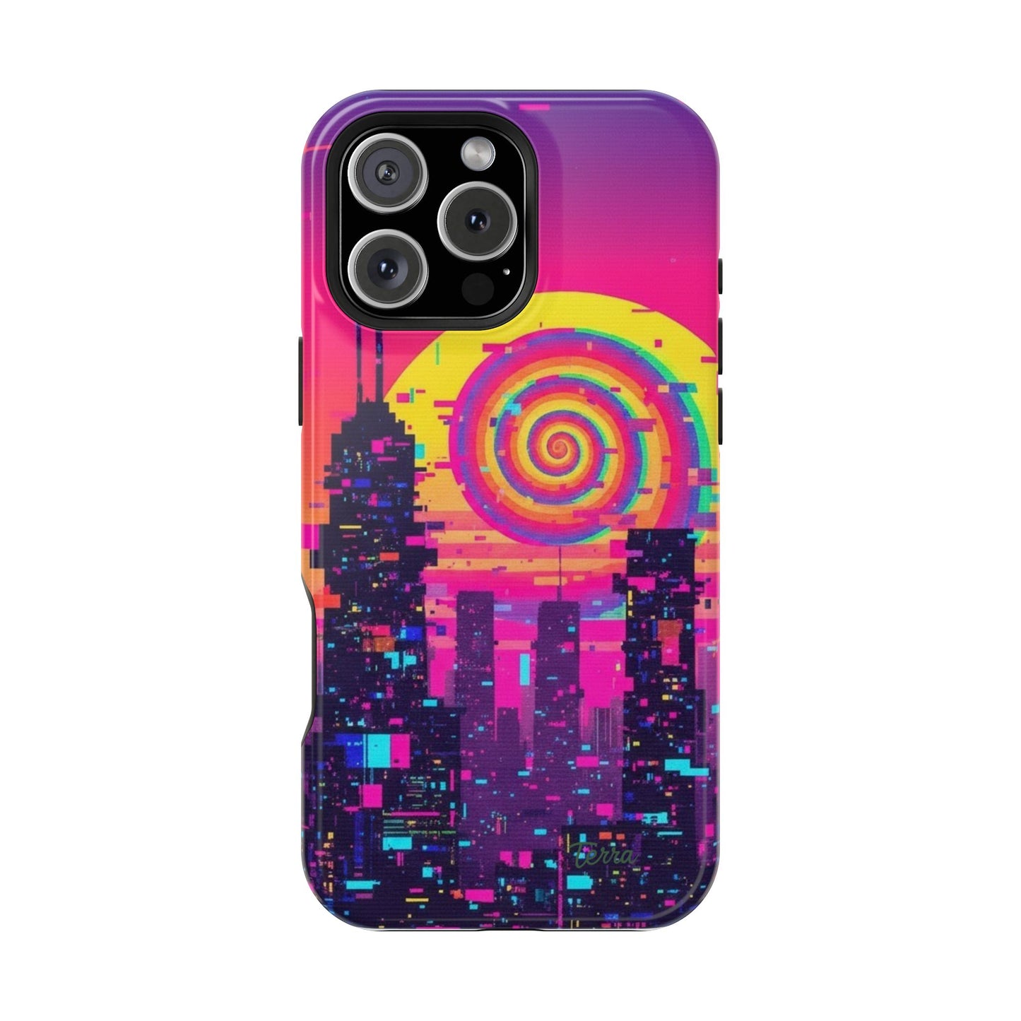 Neon Spiral Skyline Case