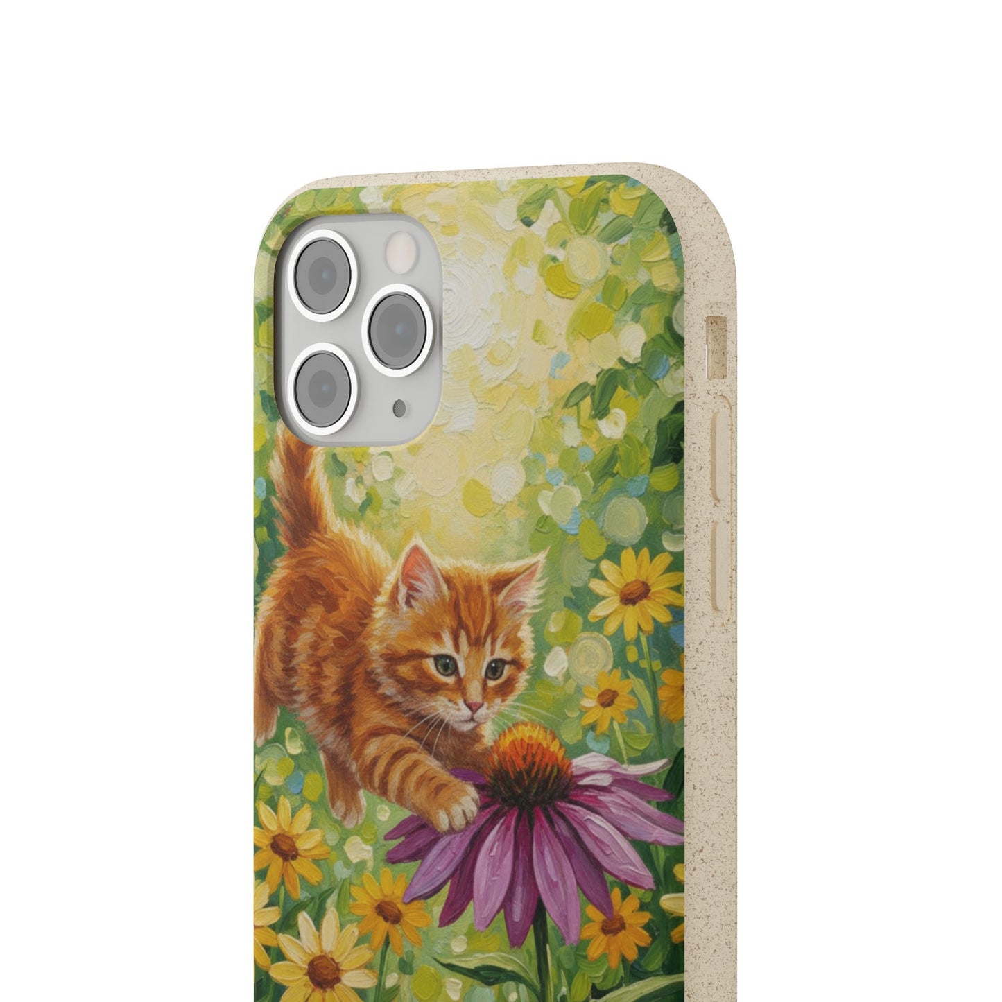 Kitten in a Sunlit Garden Biodegradable Phone Case