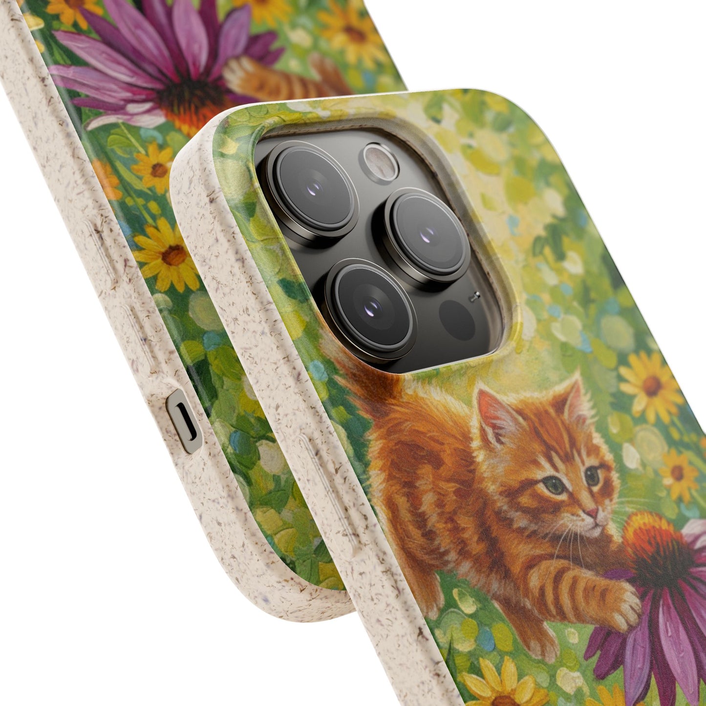 Kitten in a Sunlit Garden Biodegradable Phone Case