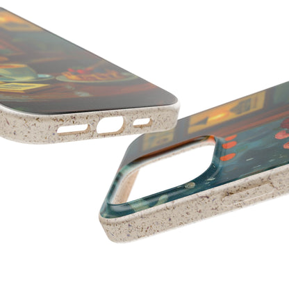 Cozy Moments: Rainy Day Café Biodegradable Cases