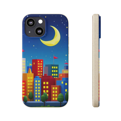 City Dreams Under the Moonlight Biodegradable Phone Case