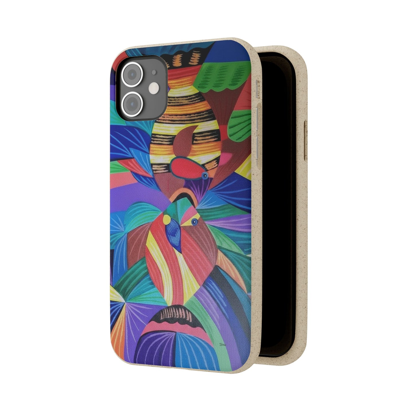 Neon Reef Kissed Abstract Tropical fish Canvas Phone case