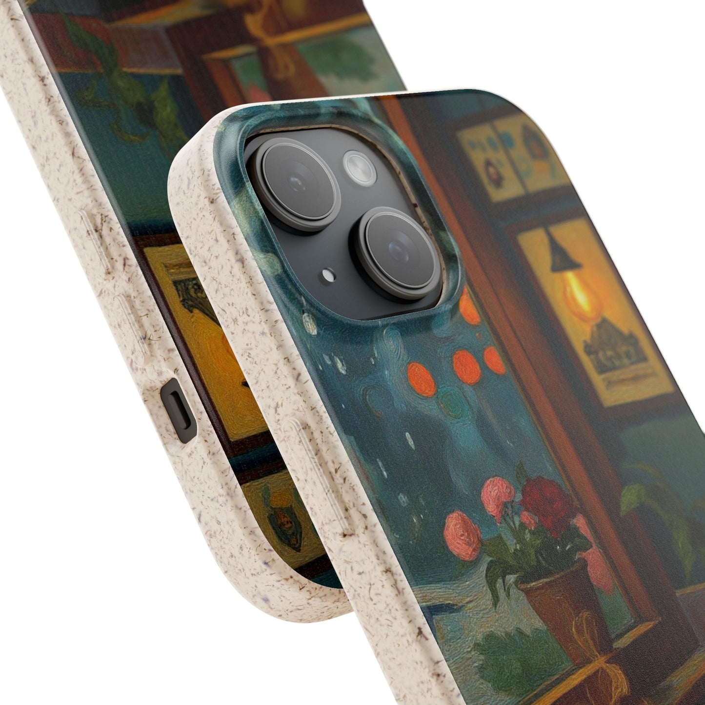 Cozy Moments: Rainy Day Café Biodegradable Cases