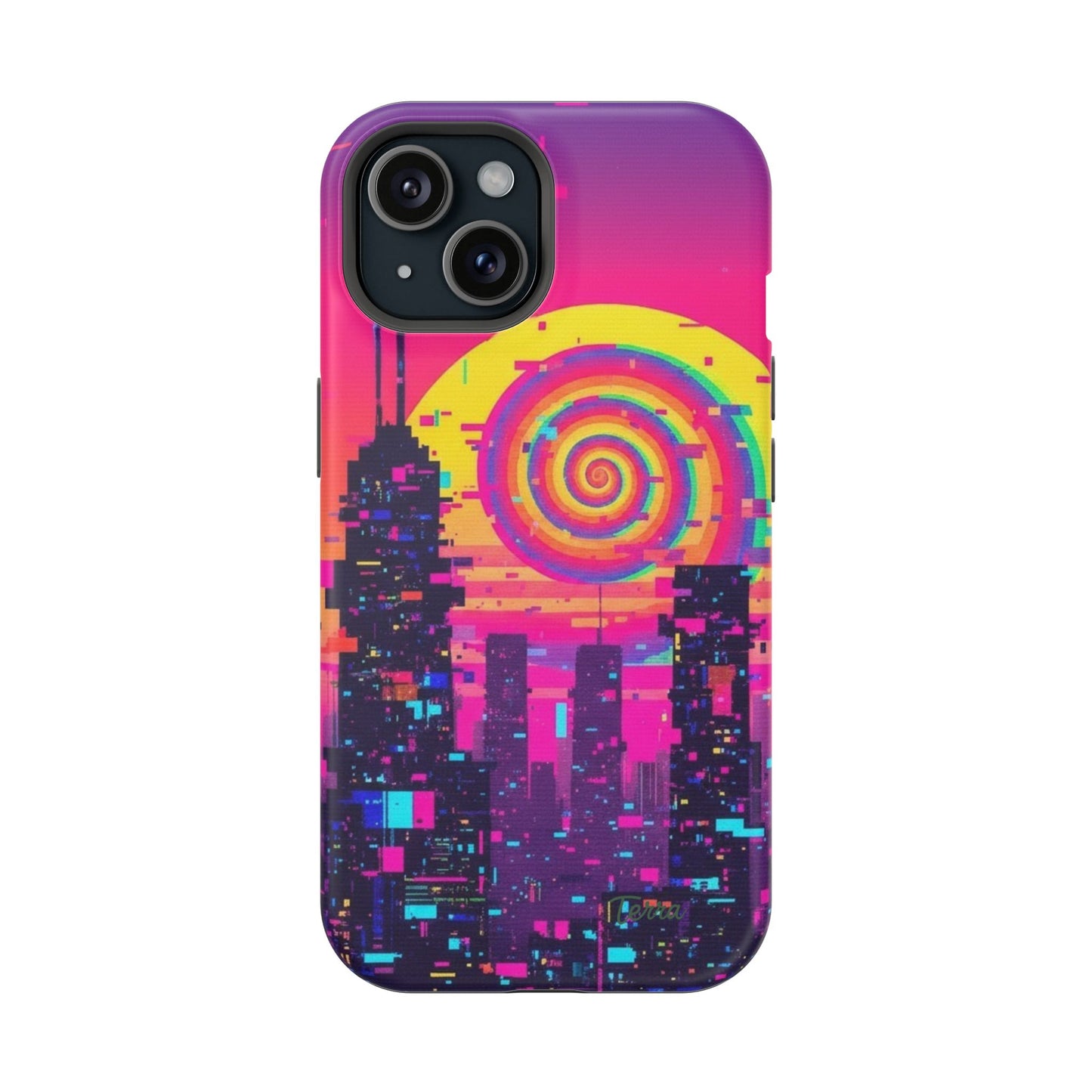 Neon Spiral Skyline Case