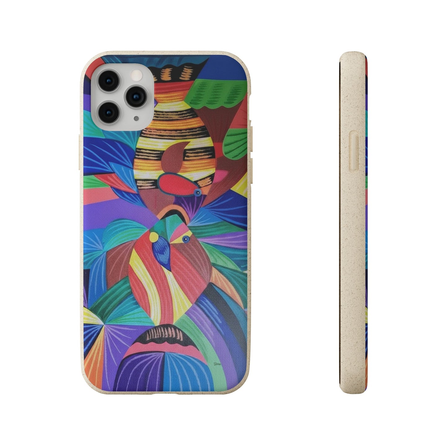 Neon Reef Kissed Abstract Tropical fish Canvas Phone case