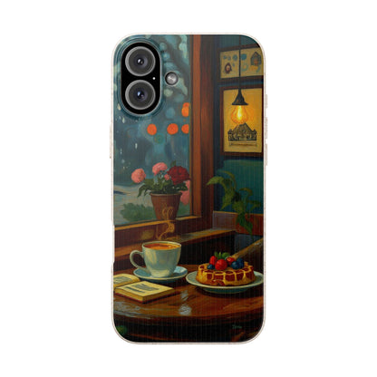 Cozy Moments: Rainy Day Café Biodegradable Cases