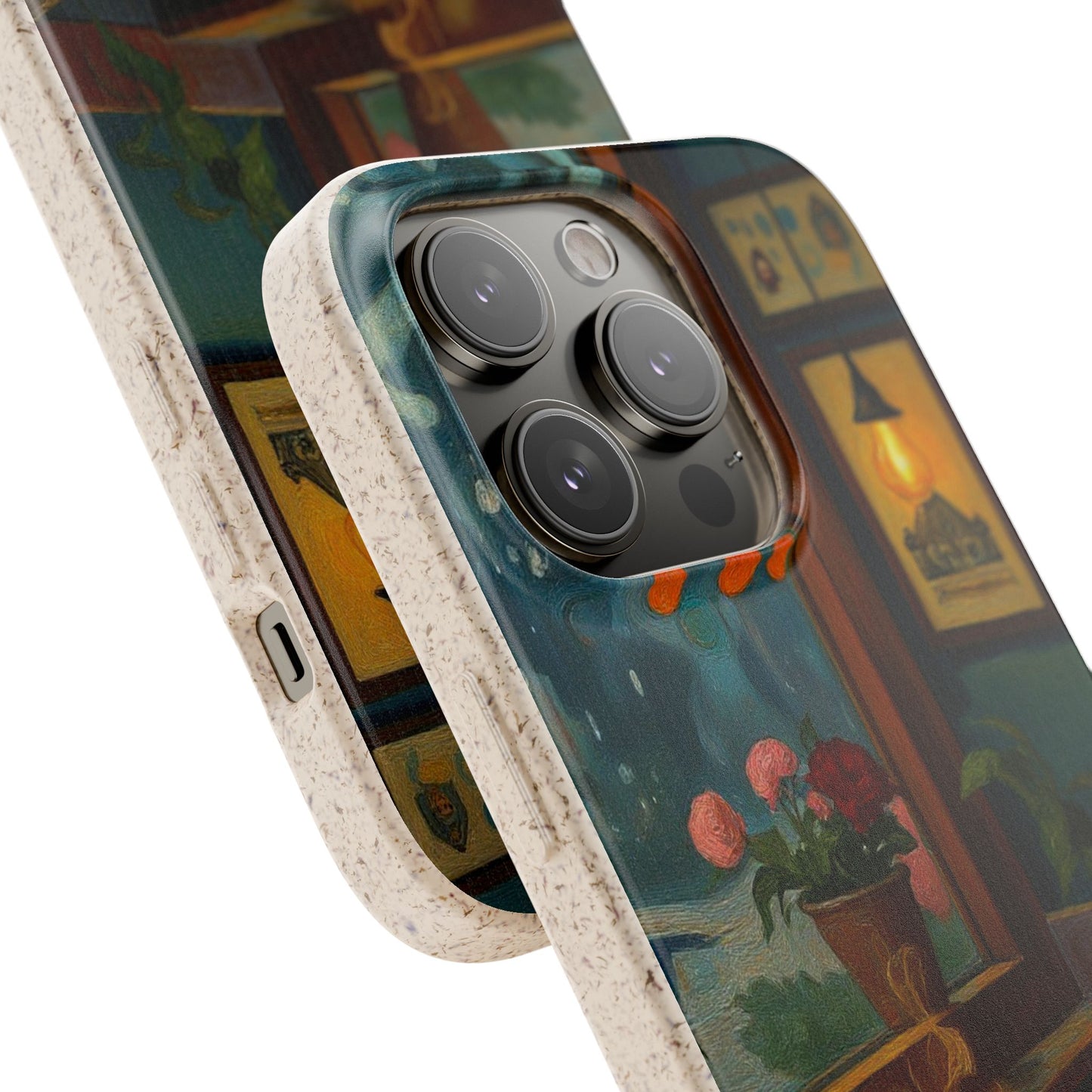 Cozy Moments: Rainy Day Café Biodegradable Cases