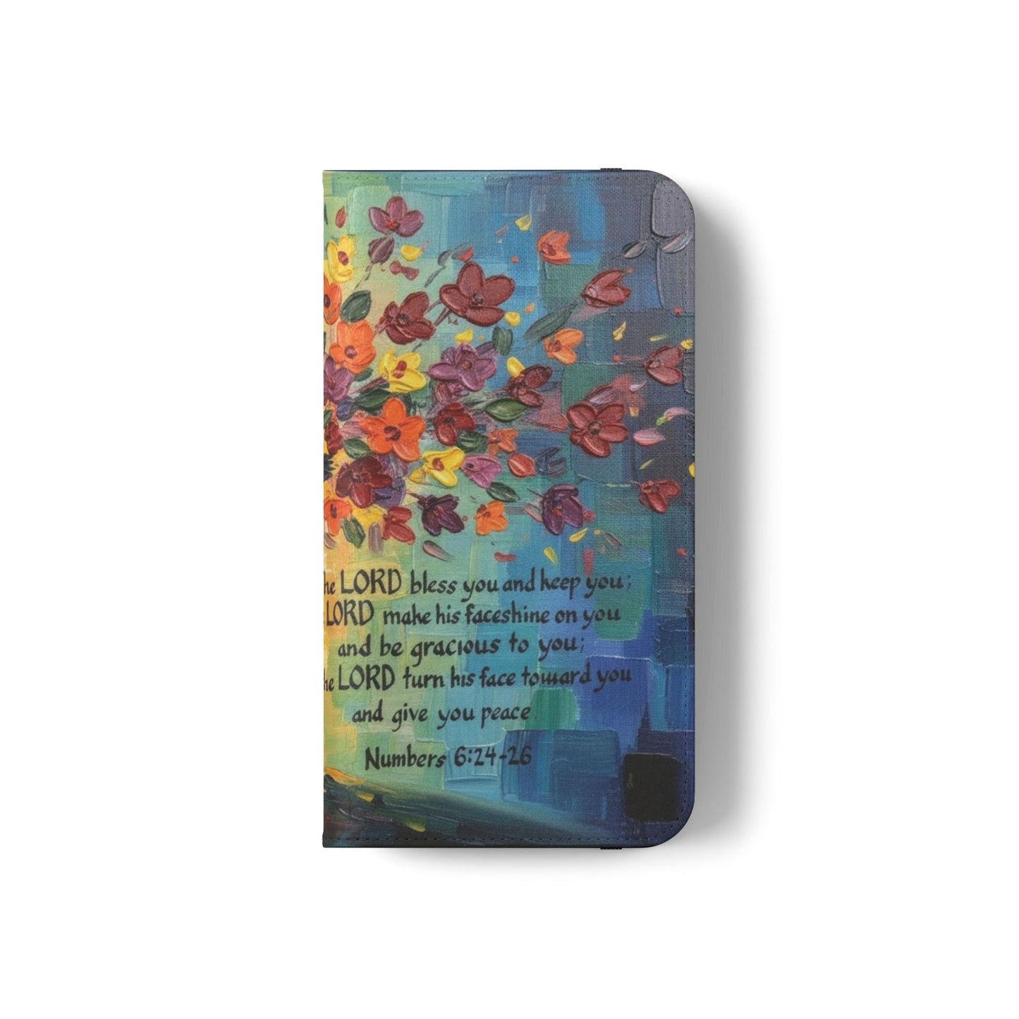 Inspirational Cross Scripture Flip Case – Christian Phone Wallet with Numbers 6:24–26, Faith Gift