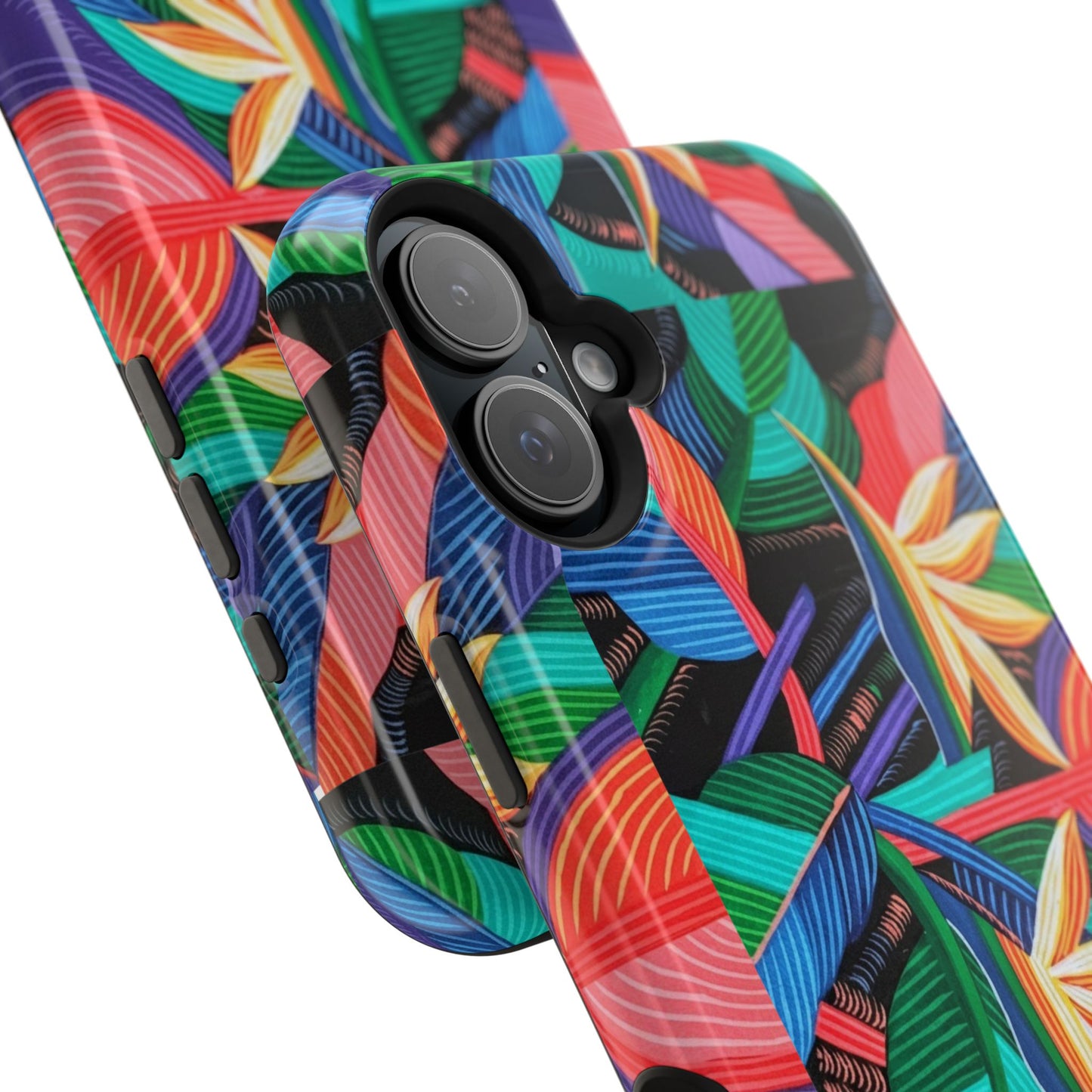 Neon Bird-of-Paradise Jungle | Magnetic Impact-Resistant Case, MagSafe Compatible, Dual-Layer Protection