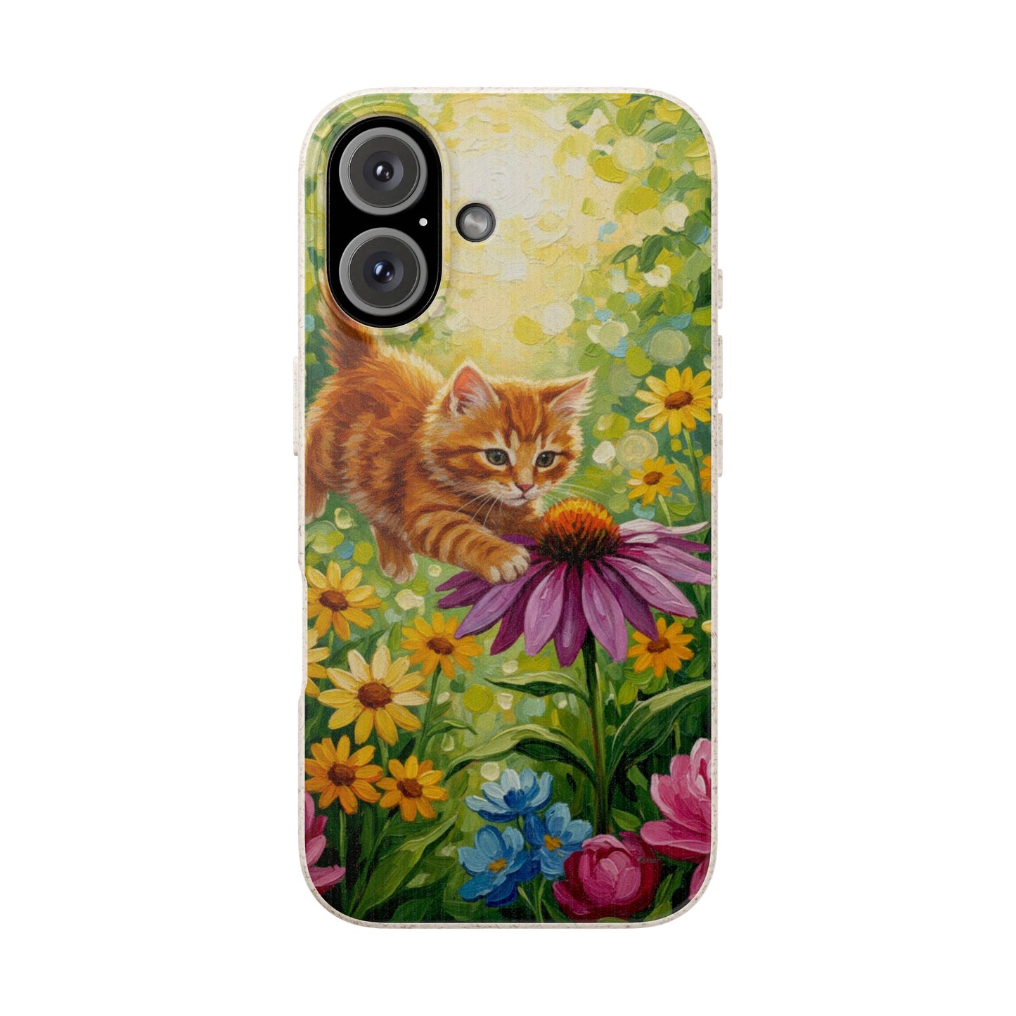Kitten in a Sunlit Garden Biodegradable Phone Case
