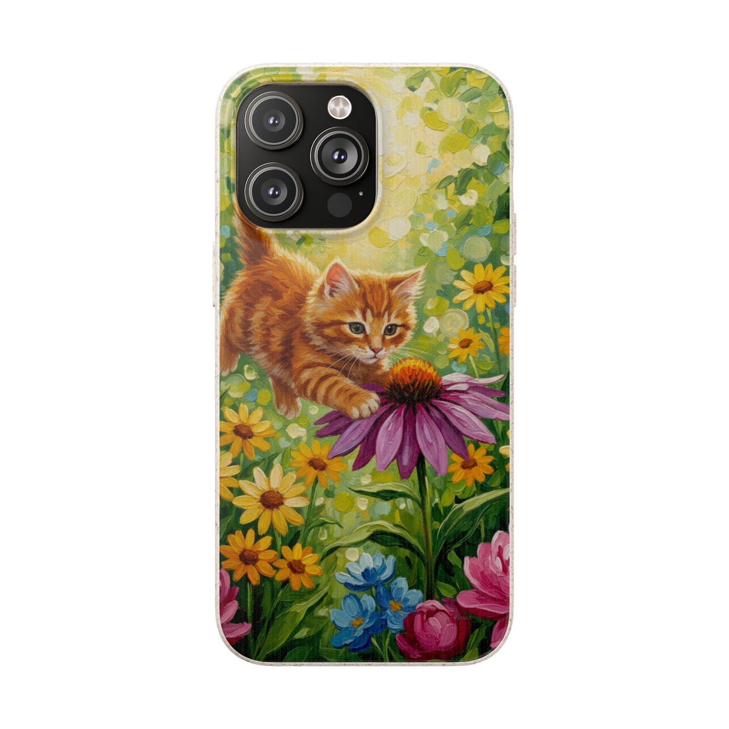 Kitten in a Sunlit Garden Biodegradable Phone Case