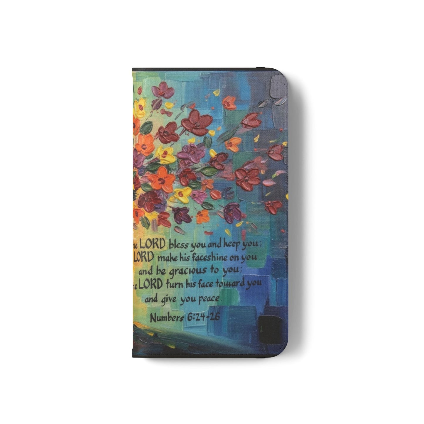 Inspirational Cross Scripture Flip Case – Christian Phone Wallet with Numbers 6:24–26, Faith Gift