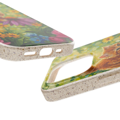 Kitten in a Sunlit Garden Biodegradable Phone Case