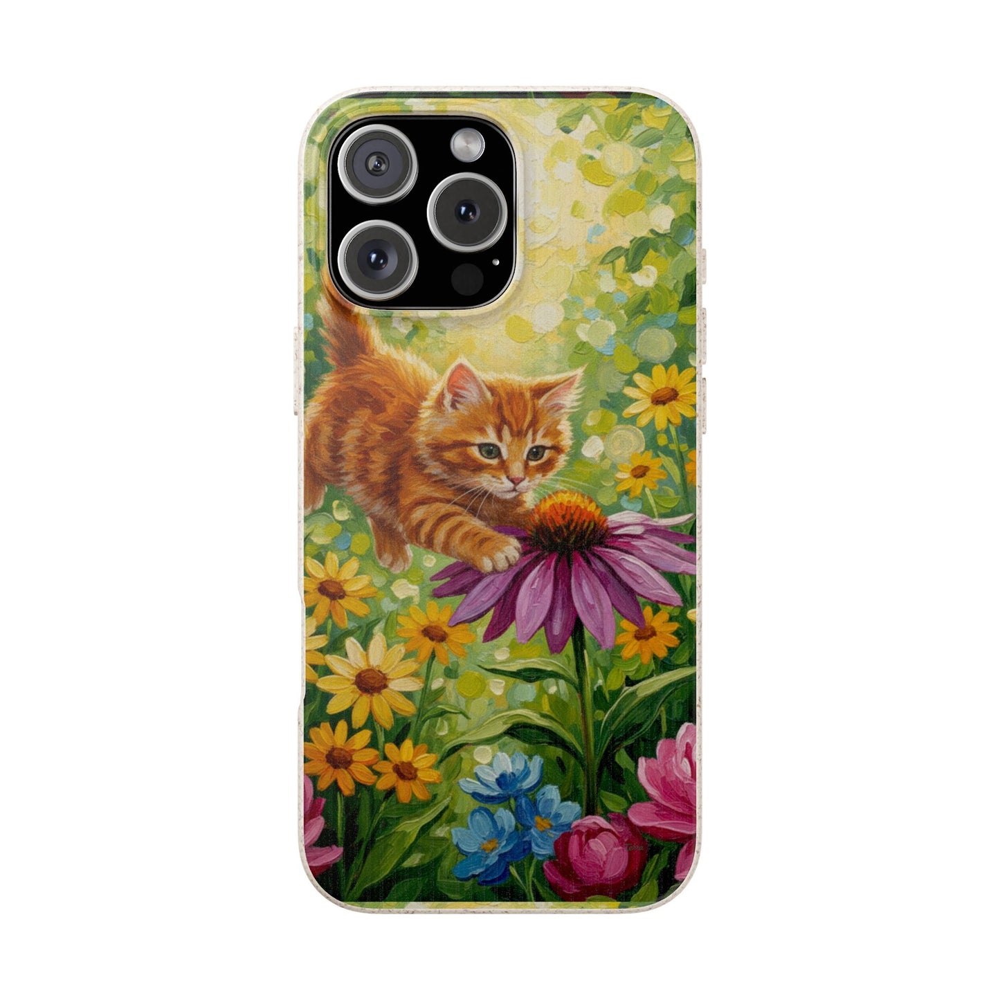 Kitten in a Sunlit Garden Biodegradable Phone Case