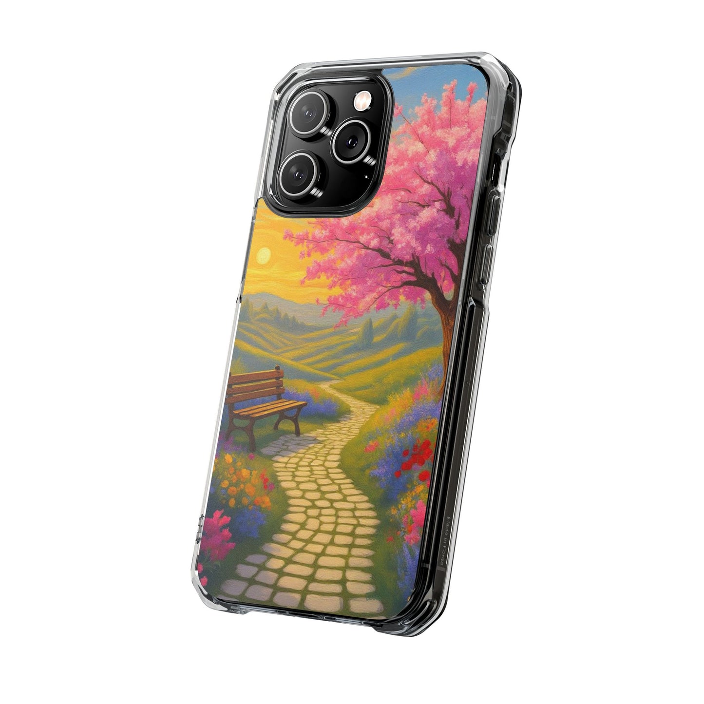Spring Serenity: Sunset Promenade Magnetic Phone Case