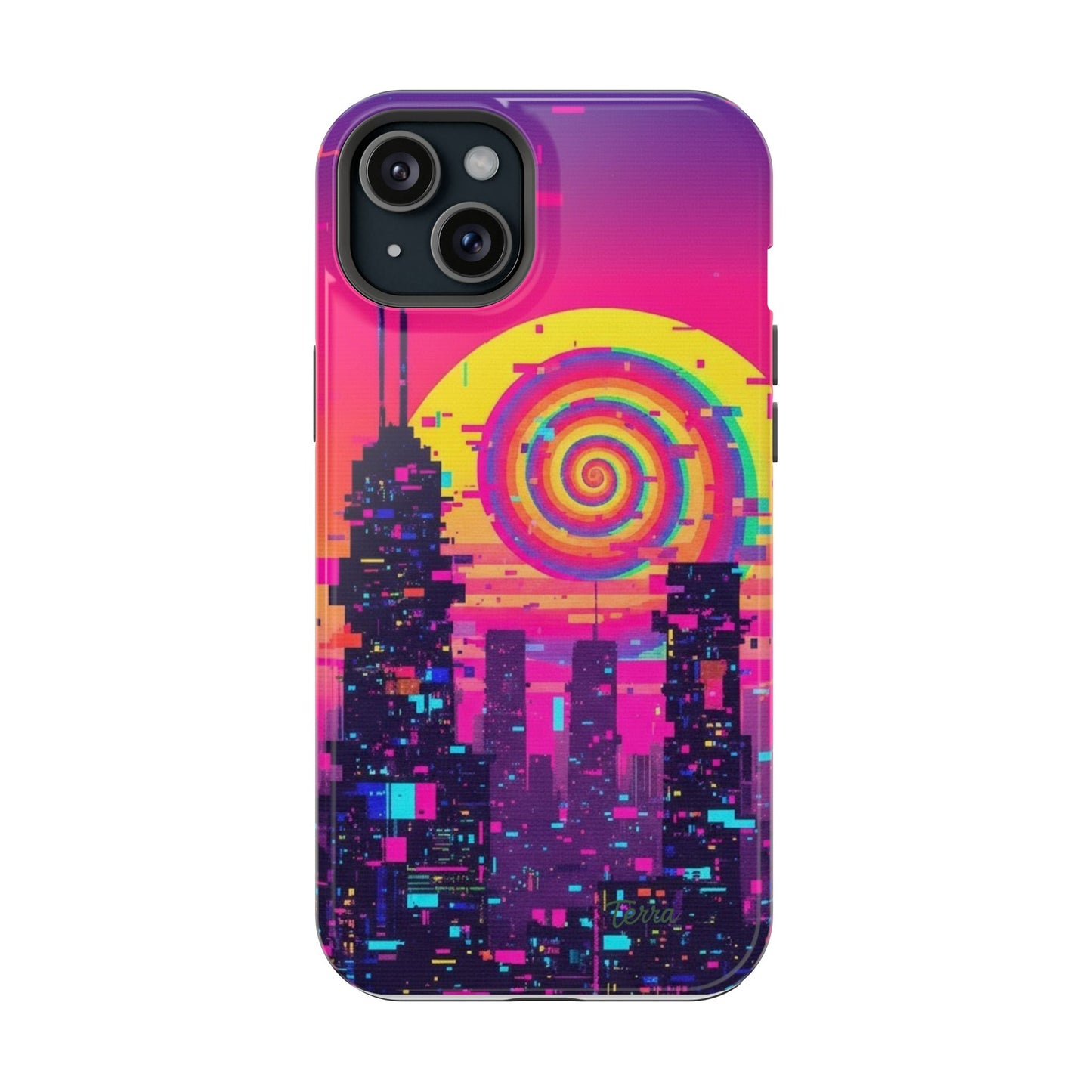 Neon Spiral Skyline Case
