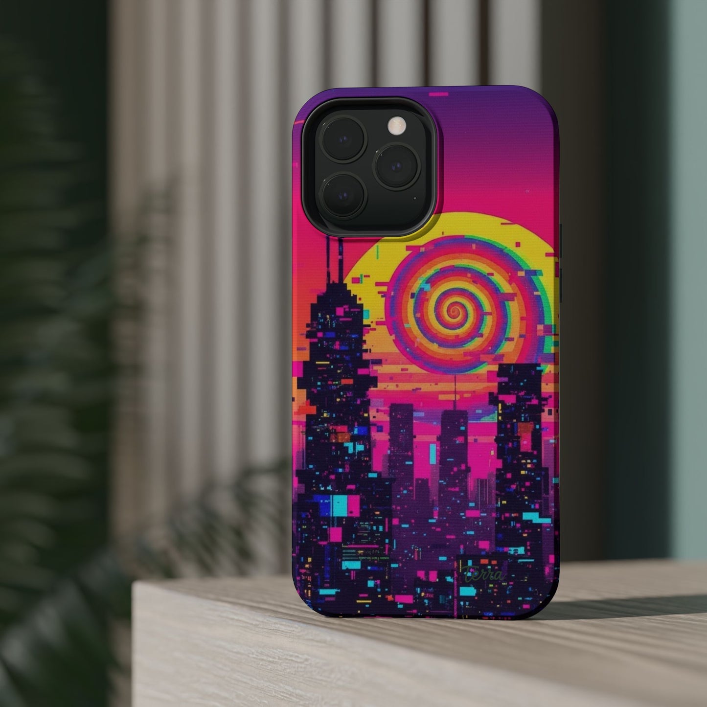 Neon Spiral Skyline Case