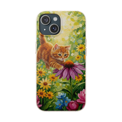 Kitten in a Sunlit Garden Biodegradable Phone Case