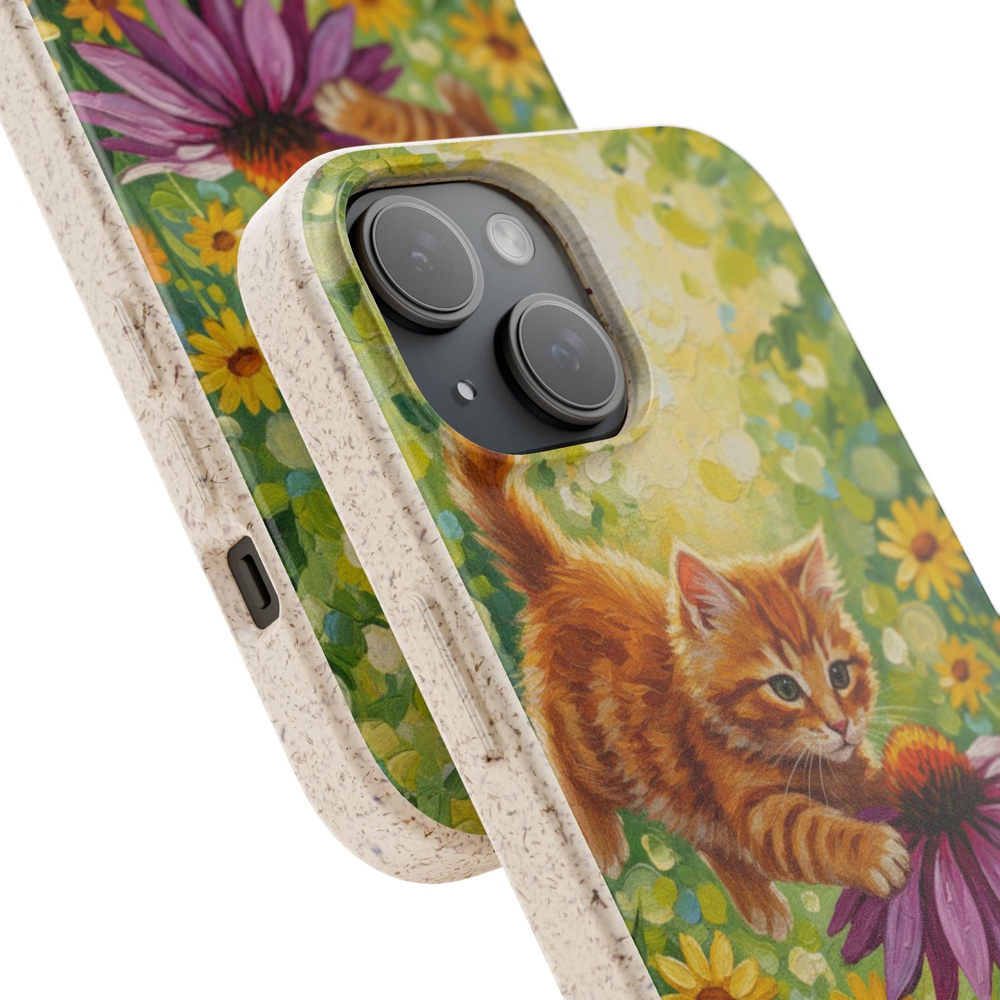 Kitten in a Sunlit Garden Biodegradable Phone Case